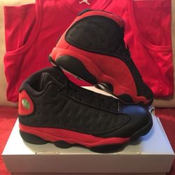 Jordan 13 Bred size 10.5 with matching shirt
