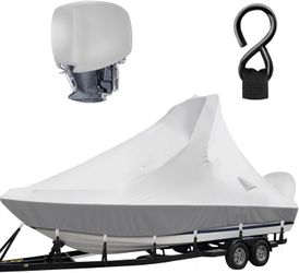 Wake Tower Boat Cover,Heavy Duty 1200D Waterproof Boat Covers 25-27ft with Adjustable Metal Buckle