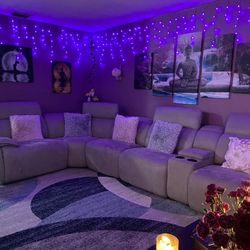 Grey Power Reclining Sectional Sofa