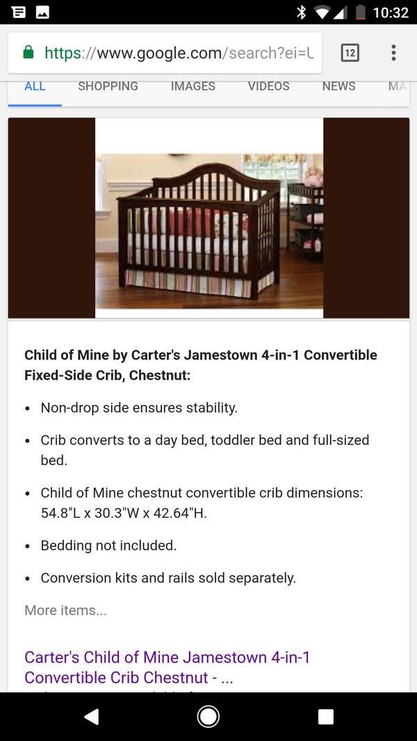 Carters Child Of Mine Jamestown 4 In 1 Crib For Sale In El Mirage