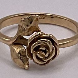James Avery Retired Rose Flower Blossom Ring, 14K Gold