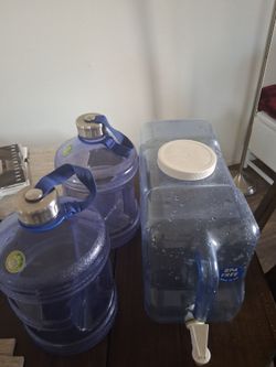2 , 1 gallon  and 1 large BFA free water jugs