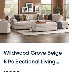 Best Offer Comfortable Beige Sectional With Storage Ottoman 