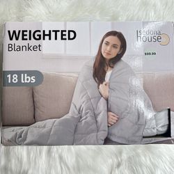 Sedona House 18 lb. Weighted Blanket-New in Box-Gray-48"x72"-Sleep Better