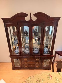 China Cabinet, H: 7 feet 3.5 inches (87.5 inches) W: 7 feet 4 inches (88 inches)