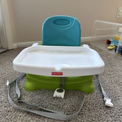 Fisher-Price Portable Toddler Booster Seat for Dining Table, Healthy Care, Green