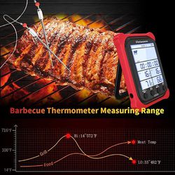 LCD Digital Cooking Food Thermometer Kitchen BBQ Meat Thermometer for Oven  Smoker Clock Alarm Timer with
