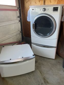 Maytag dryer + two pedestals