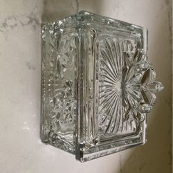 Etched  Glass Decorative Container