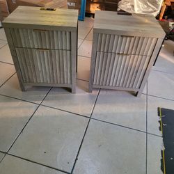Fluted Modern Night Stands Set Of 2