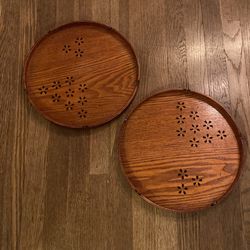 Vintage Boho Wood Trays