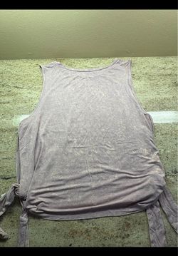 Women’s American Eagle Purple Mineral Wash Tank Top with Side Ties Size XL