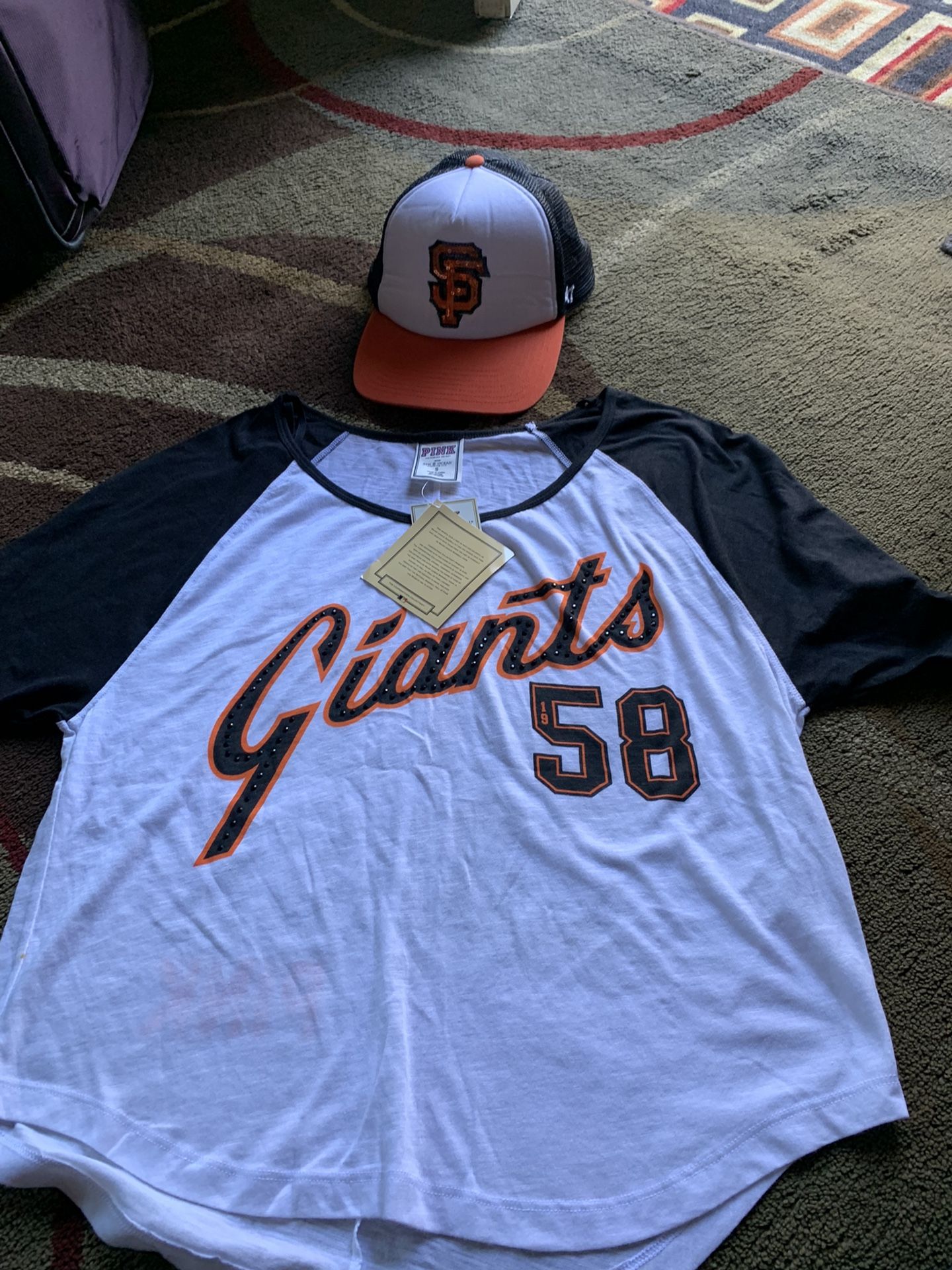 Giants Pink Victoria Secret Top And Hat