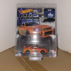NEW Hot Wheels Premium Fast & Furious Nissan Skyline GT-R (BNR34) 1:64 Die-Cast