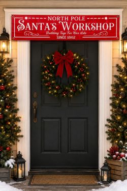 🎅 North Pole Santa's Workshop Christmas Banner 🎅