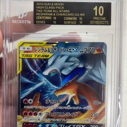 Reshiram & Charizard Gx Japanese Becket 10 Graded Card 