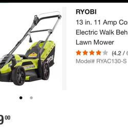 RYOBI 13 in. 11 Amp Corded Electric Walk Behind Push Lawn Mower