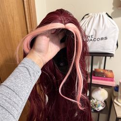 Pink & Red Wig