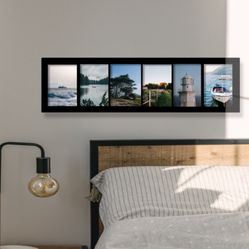 Handmade decorative wooden frame for wall hanging, with openings 6 to 5 x 7 inches