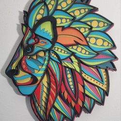 Unique 8-layered Laser-cut Lion Head Wall Art