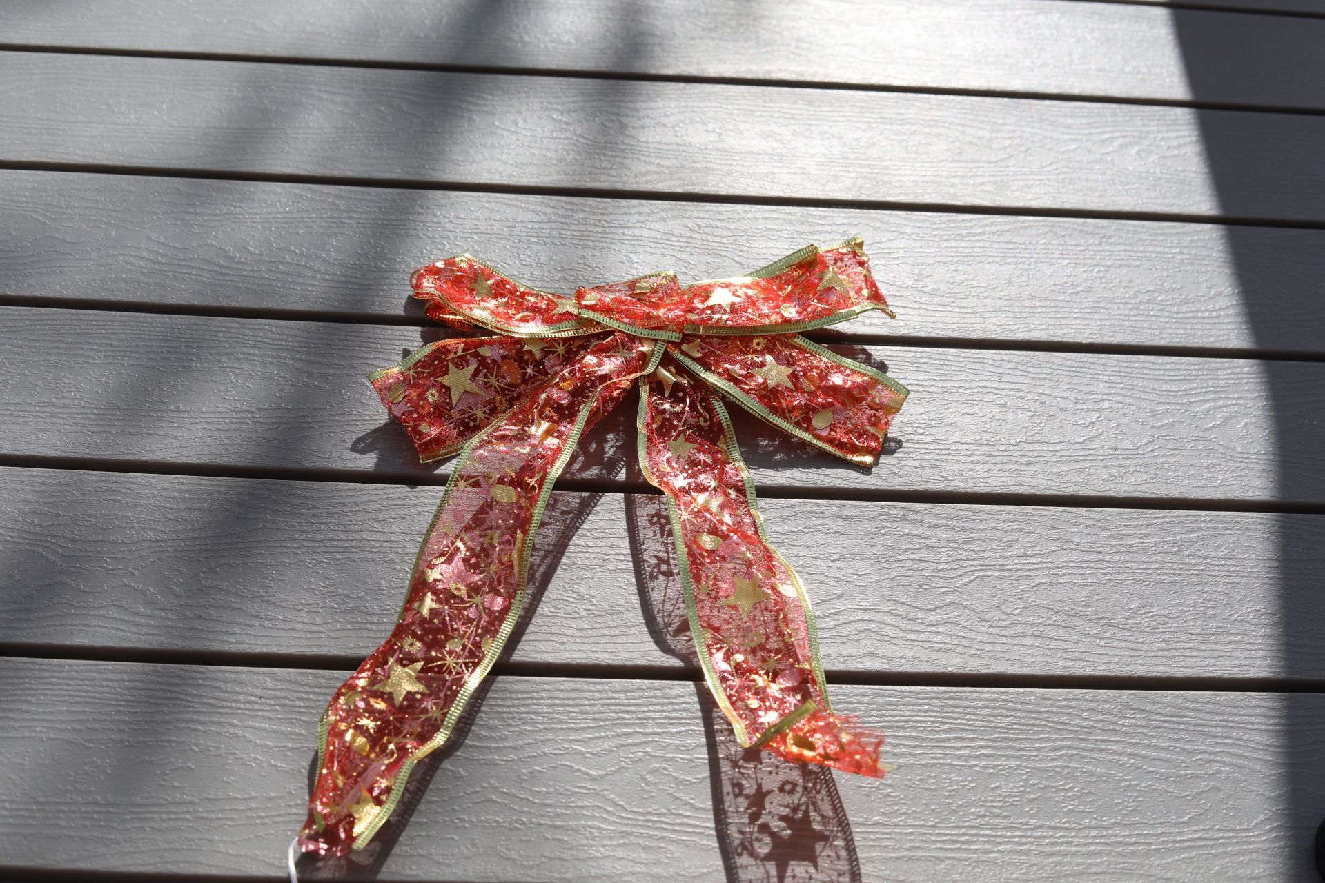 Christmas Tree Ribbon Light With Led Bow 13 Feet Long Ribbon Red