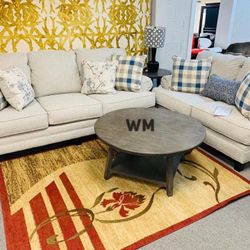 Meggett Linen Living Room Set   / Sofa and Loveseat 