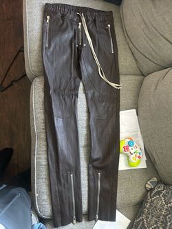 RICK OWEN CARGO PANTS ( LEATHER )