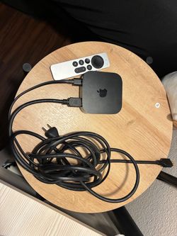 Apple TV with Apple  Remote and Cables