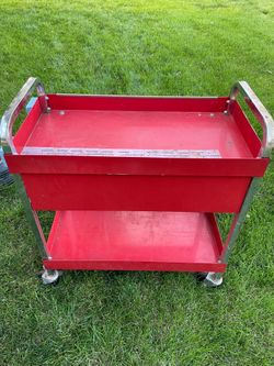 Two shelf utility cart with drawer