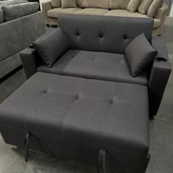 New! Comfortable Sofabed, Sleeper Sofa, Small Space Sofa With Pull-out Bed, Grey Sofa Couch, Grey Couch, Office Sofa, Bedroom Sofa, Studio Sofa Couch 