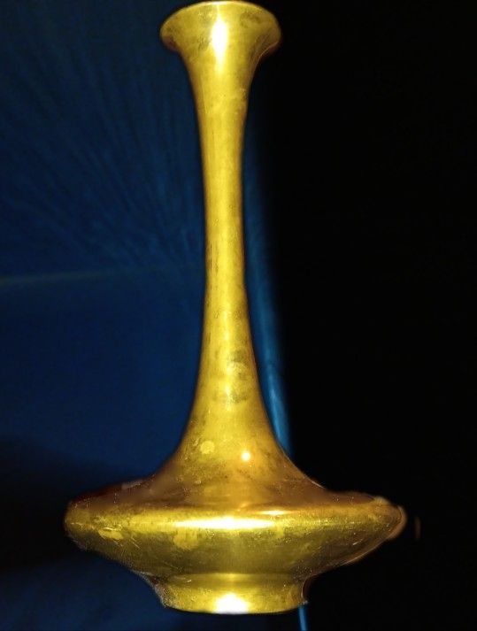 Vintage, High Quality Solid Brass Vase 13ish Inches Tall