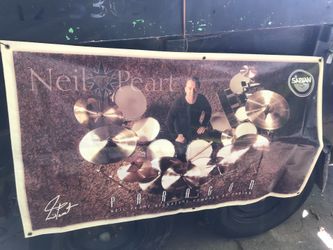 Sabian Neil Peart Paragon Promotional Canvas Poster! 59"x33"