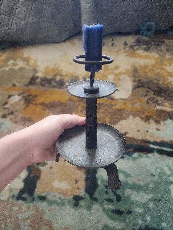 Antique Japanese Iron Candelabra