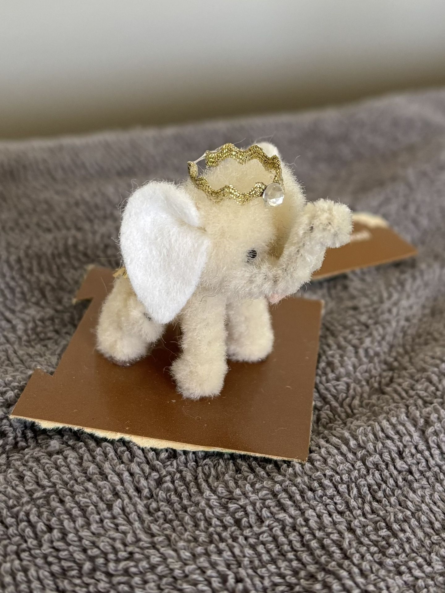 Wool Elephant Miniature Handmade Vintage