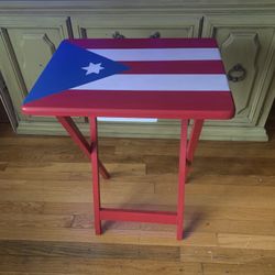 Custom Painted Puerto Rican Flag Table