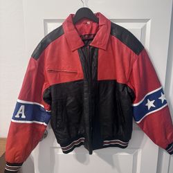 Men’s Genuine Leather Michael Hoban USA Jacket Large 