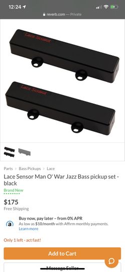 Lace Sensor Man O' War Jazz Bass pickup set - black