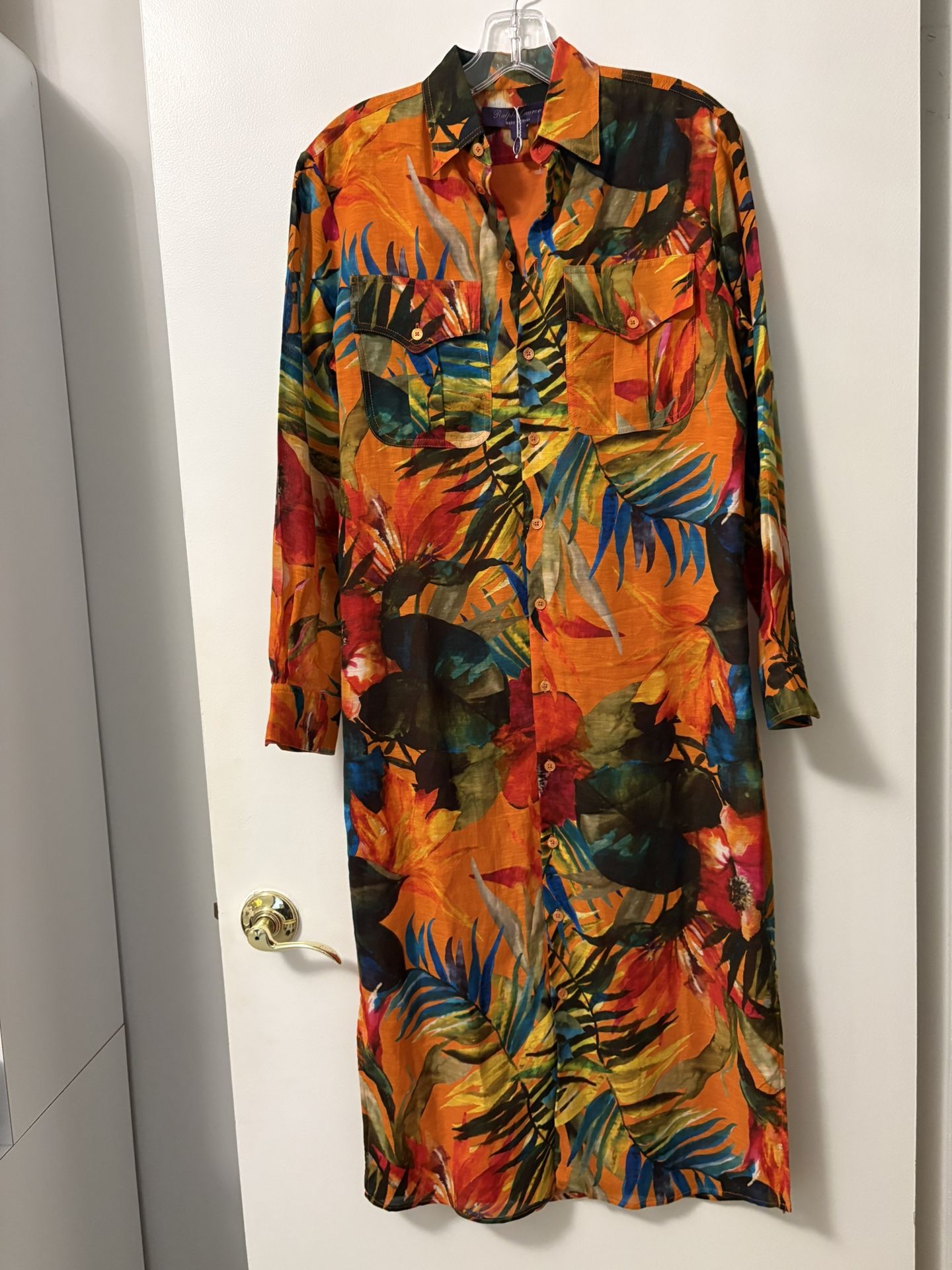 Ralph Lauren Collection Seneca Tropical Print New Linen Dress SZ 2
