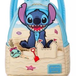 Stitch Sand Castle- Loungefly Backpack - Disney Parks 