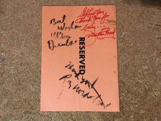 SECOND CITY CHICAGO COMEDY CLUB THREE SIGNED AUTOGRAPHS VINTAGE MENU