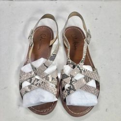 Vintage Cole Haan Snake Leather Strappy Flat Sandal Size 6.5