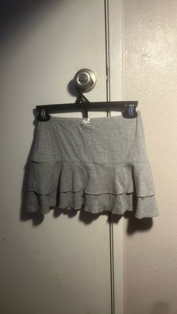 Gray Tiered Ruffle Mini Skirt