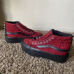 Red Leopard Platform Vans 