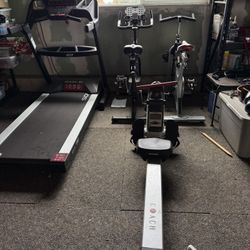 Row Machine & (2) Exercise Bikes