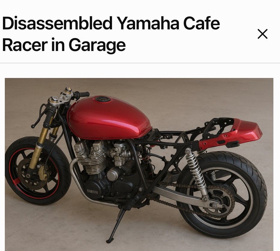 Yamaha XJ750 Cafe Racer Project – USD Forks – Custom Tank 