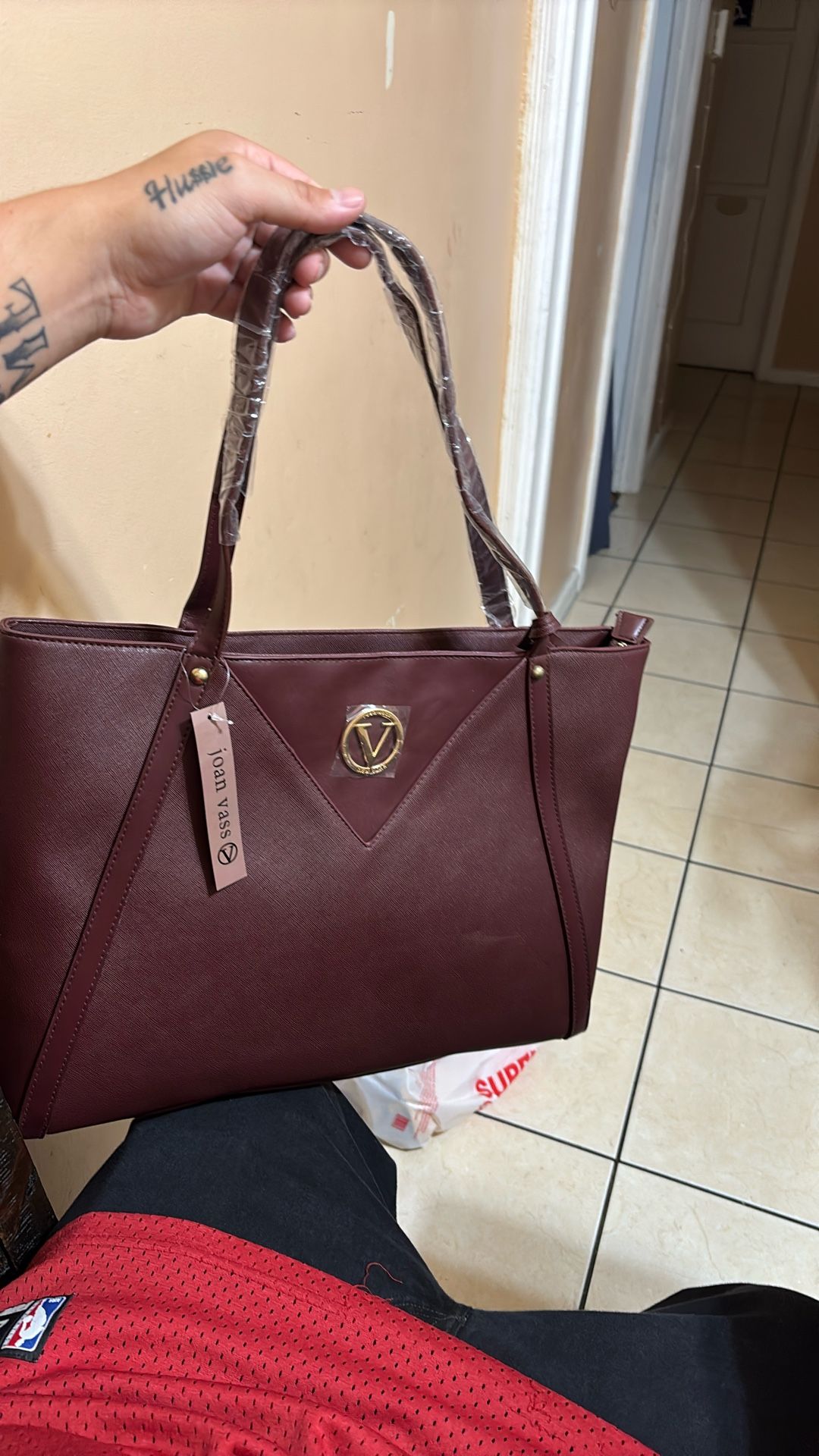 Joan Vass Burgundy Purse