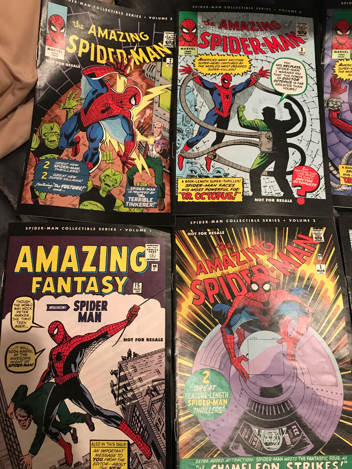 Spiderman collectible series one through 13 $50 for these 8