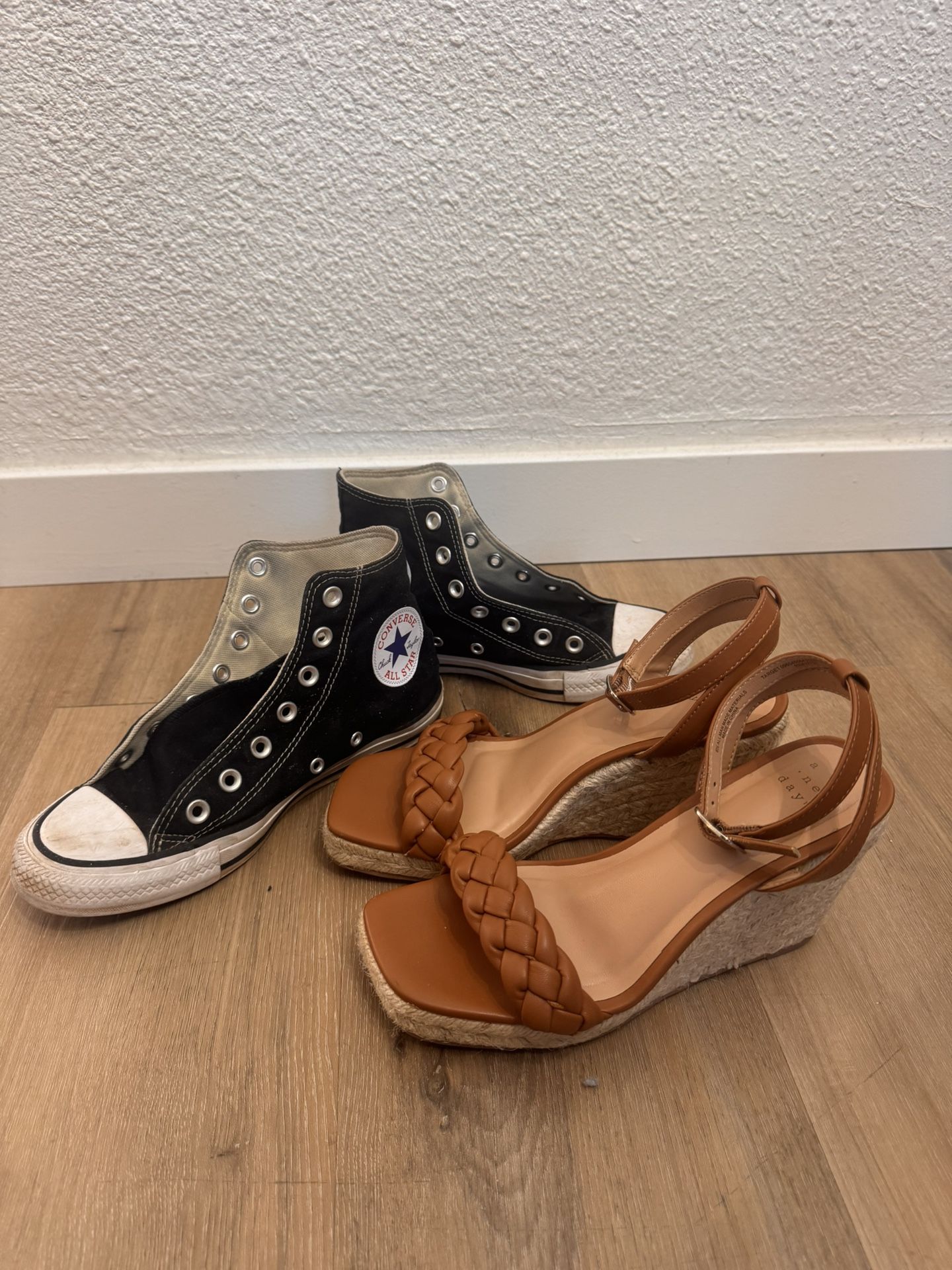 Converse size 6.5 / wedge sandals 6.5 women