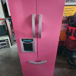 Kenmore pink wooden play fridge hotsell