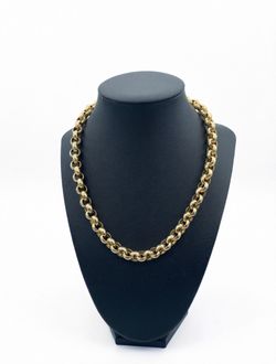 14K Yellow Gold Classic Rolo Link Necklace – 7mm, 18 Inches